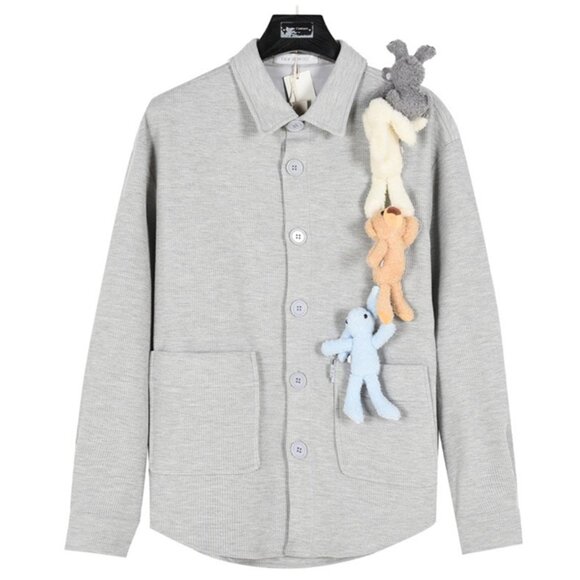 13De Marzo Bear Waffle Light Grey Knitted Shirt